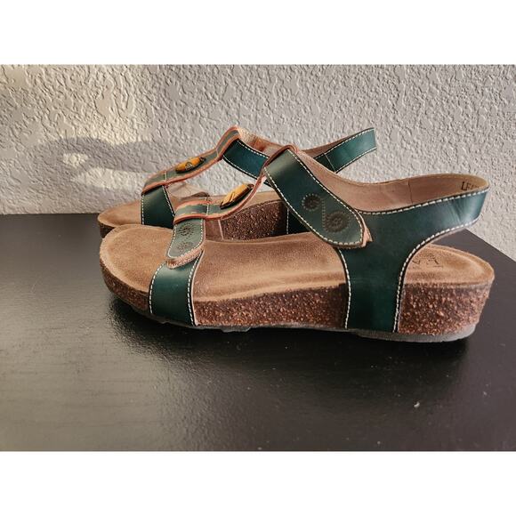 L'ARTISTE Spring Step Leather Soothing Green Earth Sandals 38 (7) - Picture 7 of 8